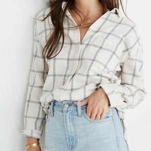Madewell Flannel Oversized Ex Boyfriend Windowpane